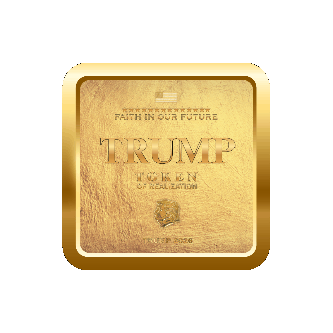 Trump Token of Realization gold-plated commemorative coin, floating and rotating